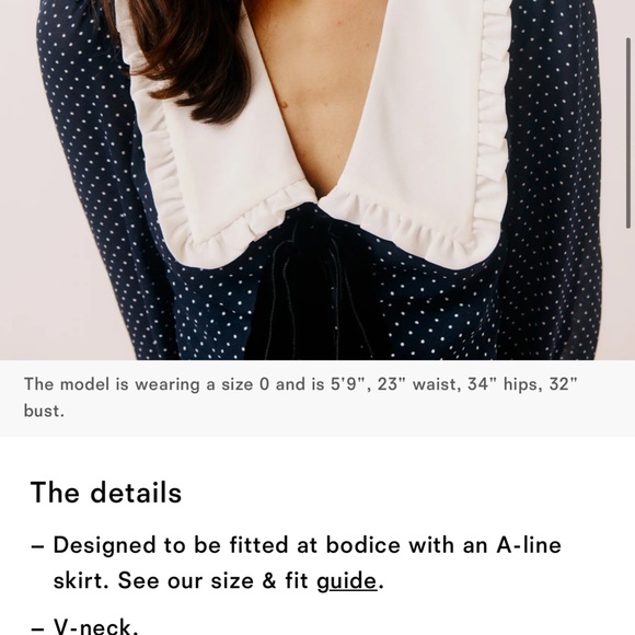 Reformation Edalene navy polka dot dress size 12 - Picture 11 of 11